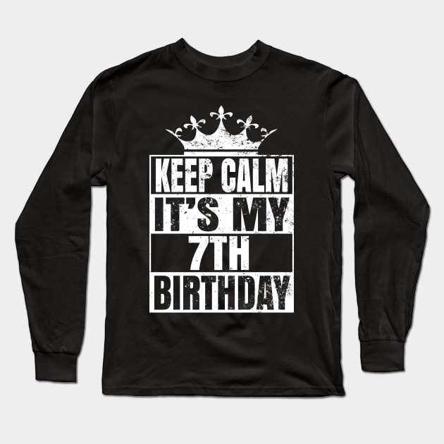 7 Years Old - 7th Birthday Vintage Retro Gift Long Sleeve T-Shirt by Grabitees